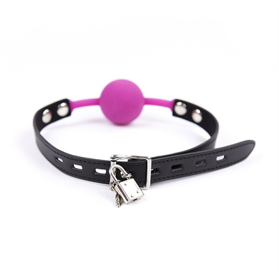 Slot Speelgoed Volwassenen Spelen Fetisch Silicone Mond Gag Ball Pu Leer Bondage Belemmeringen Roze Rood Zwart Kleur