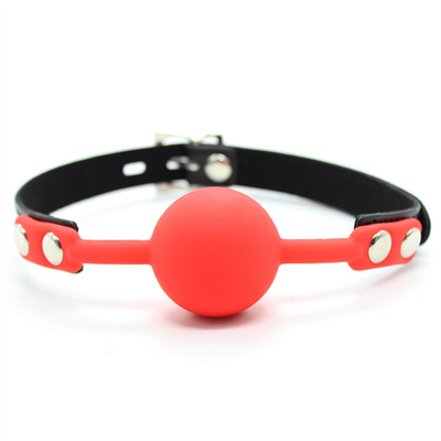 Slot Speelgoed Volwassenen Spelen Fetisch Silicone Mond Gag Ball Pu Leer Bondage Belemmeringen Roze Rood Zwart Kleur