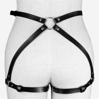 Sexy punk lederen onderkleding verstelbare taille gordel seks lichaam benen harnas vrouwelijke bdsm