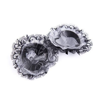 Zwart PU sexy tepelbedekking borstpasta's Seksuele gezondheid Bowknot SM tepelbedekking