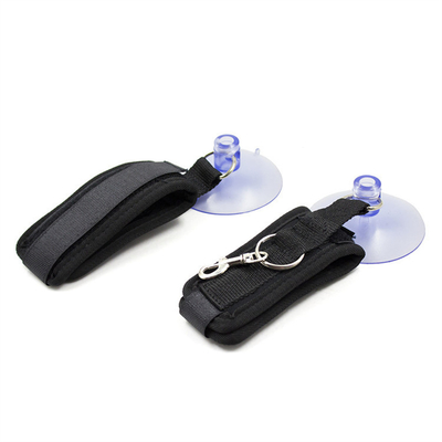 Cotton Black Bondage Handboeien Met Sterke Zuigbeker Zuiger Voor Cosplay Games