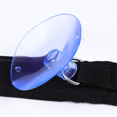 Cotton Black Bondage Handboeien Met Sterke Zuigbeker Zuiger Voor Cosplay Games