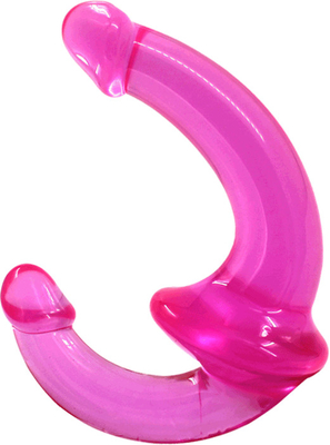 Erotische dubbele punt hoge transparantie TPE penis strapon penis lesbisch seksspeelgoed strapless dildo
