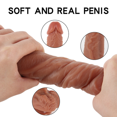 Vibrating pushing realistische dildo met zuigbeker vrouwelijke masturbatie verwarming penis afstandsbediening dik grote dildo