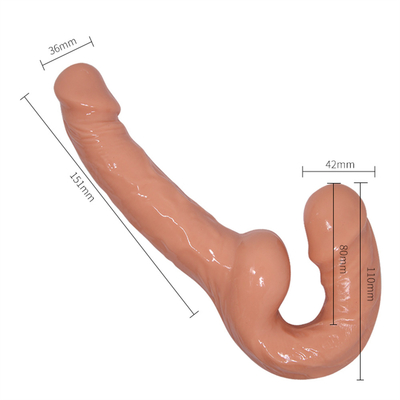 Klassieke Strapless Strap-on Dildo Vibrator voor koppels Strapon voor lesbiennes USB-oplader Dubbelkop Vibrator Volwassenen Seks